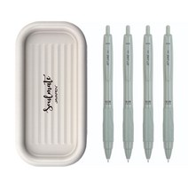 자바펜 제트라인 비즈 빈티지 볼펜 0.5mm 4p + 소울메이트 펜트레이 랜덤발송 세트, 올리브, 1세트