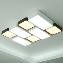 원하 블록8등 LED 색변환 거실등 150W, 화이트 + 블랙