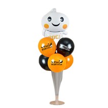 와우파티코리아 할로윈 풍선꽂이 화이트 고스트 세트, 블랙, 오렌지, 2세트