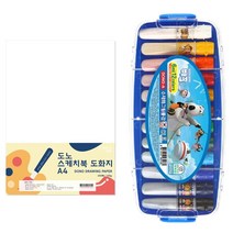 투코비 도노 스케치북 도화지 130g A4 250p + 동아 빼꼼 수채화물감 12색 사출케이스, 혼합색상, 1세트