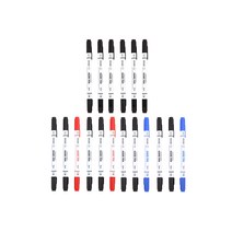 리플린 프리미엄 잉크 중간 글씨용 기본색 트윈 네임펜 흑 14p + 청 2p + 적 2p 세트, 혼합색상, 1세트