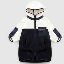 젤리스푼 아동용 뉴키즈 컬러블럭 뽀글이 롱점퍼