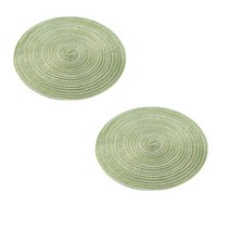 w에이블 감성 원형 테이블 매트 컵받침 2p, 04 초록, 지름 30cm