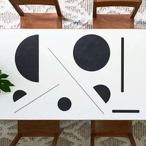 지베아 가죽 방수 캠핑 감성 예쁜 식탁보, 화이트, (180 x 90cm)
