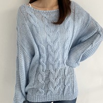 메이첼 라운드 줄리아 꽈배기 루즈핏 니트 티셔츠 00230