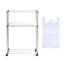 클링 스윙 2단 분리수거함 3p + 봉투 100p + 전용스티커 세트, 화이트(분리수거함), 1세트