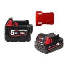밀워키 리튬이온배터리 M18 B5 + M18 B2 + 배터리보관홀더 DTG-MK1800, 1세트