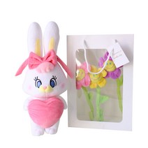 모리앤 리코 중형인형 + 스마일꽃 3p + 기프트 쇼핑백, 리코 하트(인형), 43cm