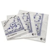 로얄 블루플로티드 장식냅킨 커피 20p + 런치 20p + 디너 20p, 화이트 + 블루, 1세트