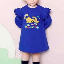 밀크마일 여아용 점핑냐옹이러플원피스