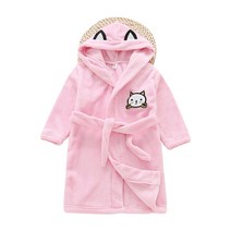 스타빈 아동용 패턴 후드 목욕가운 110호, 핑크캣