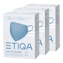 ETIQA 에어라이트 스퀘어 마스크 대형, 10개입, 3개, 빈티지블루