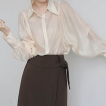 페이퍼먼츠 가오리핏 볼륨 쉬폰 카라 블라우스 01125