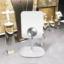 라볼페 수납형 테두리 없는 각도 조절 탁상거울 14.5 x 28 cm 2p, 스퀘어 화이트