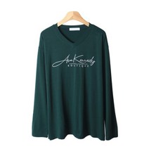 여성용 부티크 레터링 브이넥 티셔츠 T8596K21