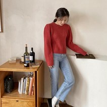 슈가펀 여성용 르네 퍼프숄더 니트