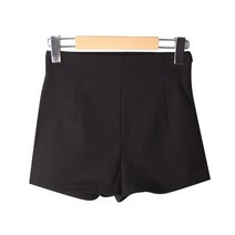 시크블랙 여성용 다르오 옆지퍼 숏 반바지 PT9342K22