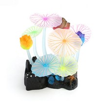 수족관 꾸미기 형광 수초 장식 연꽃, 혼합색상, 1개