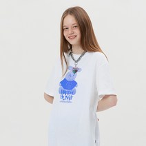 키르시 여성용 WITTY BUNNY HALF TONE GRAPHIC SHORT SLEEVE T SHIRT