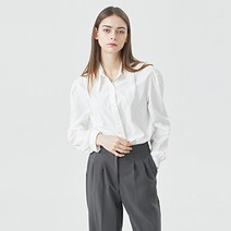 비엔엑스 여성용 샤프 카라 숄더 퍼프 긴팔 셔츠 BU1BL002L0