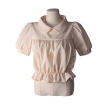 여성용 어도수 라운드카라 셔링 블라우스 BL4521K23