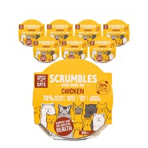 스크럼블즈 전연령용 고양이 그레인프리 치킨 주식 습식 사료 8p, 85g, 닭, 8개