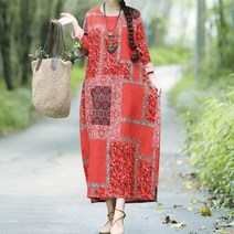 아뗄릭 빈티지 플랜 라운드 롱 원피스 00585