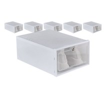 MAME 조립식 투명 슬라이딩 신발수납장 대형, 화이트, 6개