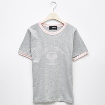 비엔엑스 여성용 슬림핏 테니스 프린팅 배색 티셔츠 BU1TS054L0