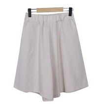 여성용 린넨 밴딩 5부 치마바지 PT9862K24