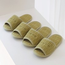 워셔블 데일리 와플 면 실내화 그린 2p
