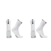 SNF 하이 두툼한 스포츠 농구 양말 2켤레, 02 하얀색