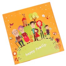 리빙홈디테일 이쁜 디자인 가족 포토앨범 36.2 x 35.2 x 6.5 cm, 해피패밀리, 60매