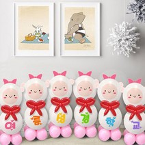 여름성경학교 귀요미 양기둥 풍선세트, 혼합색상, 1세트