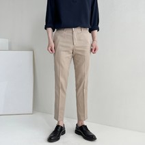 머시따 남성용 바이오워싱 린넨 스판 버클 포인트 9부 슬랙스