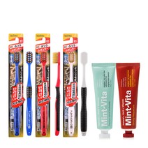 EBISU 프리미엄케어 G 칫솔 랜덤발송 3p + 오리지널 민트비타치약 120g + 스트롱 민트비타치약 120g 세트, 1세트