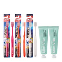 EBISU 마스터케어 칫솔 랜덤발송 3p + 오리지널 민트비타치약 120g 2p 세트, 1세트