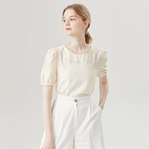 탱커스 숄더 셔링 라운드 반팔 블라우스 TU1BL096L0