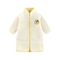 밀크마일 아동용 반가운 곰돌이자수 보아 롱코트