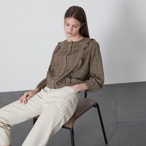 올리비아로렌 체크 프린트 블라우스 VVCNLYF7241