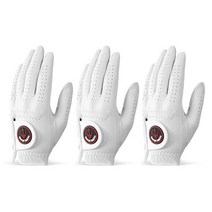 조지스피리츠 남성용 양피 골프장갑 왼손착용 3p, 화이트