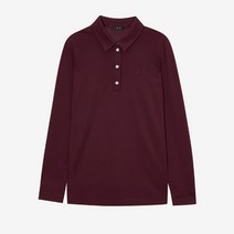 닥스 여성용 로고 자수 긴팔 카라 티셔츠 DLTS2D991