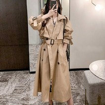 마이시즌 여성용 브레스트 베이직 트렌치코트