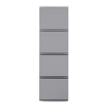 까사마루 트렌디 플렛 4단 서랍장 슬림 250 x 400 x 815 mm 완제품, 그레이