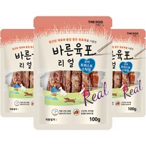 더독 반려동물 올바른 리얼 육포 오리 트위스트 스틱껌 100g, 3개