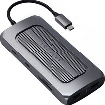 사테치 10in1 듀얼 4K HDMI 허브 USB-C MULTIPORT MX ADAPTER, Space Gray