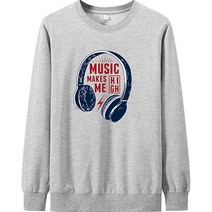 남성용 뮤직 메이크 미 헤드셋 일러스트 맨투맨