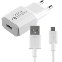 요이치 제우스 퀄컴 3.0 지원 USB 고속 충전기 + C타입 고속 충전 케이블 100cm, 혼합색상, 1세트