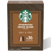 스타벅스 네스프레소 하우스 블렌드 룽고 빅팩 캡슐커피 206g, 1팩
