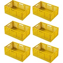 마이닝 다용도 접이식 밀크 수납 폴딩박스 소형, 6개, 머스타드옐로우